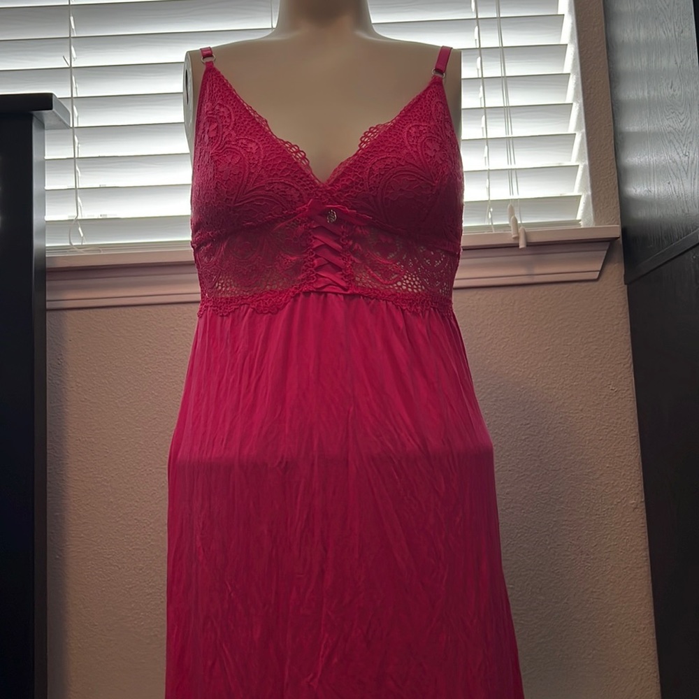 Pink lace pajamas